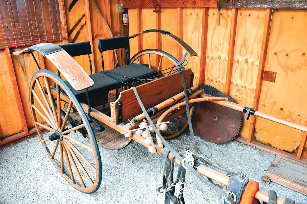 A genuine wagon is shown at the Yelm Prairie Historical Museum.