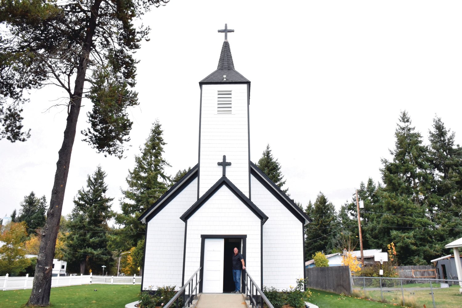 The Rainier Historical Zion Church, located at 209 Olympia St., received its long-sought-after exterior lighting two weeks ago, along with indoor surveillance cameras. Rose gardens were also planted this summer..