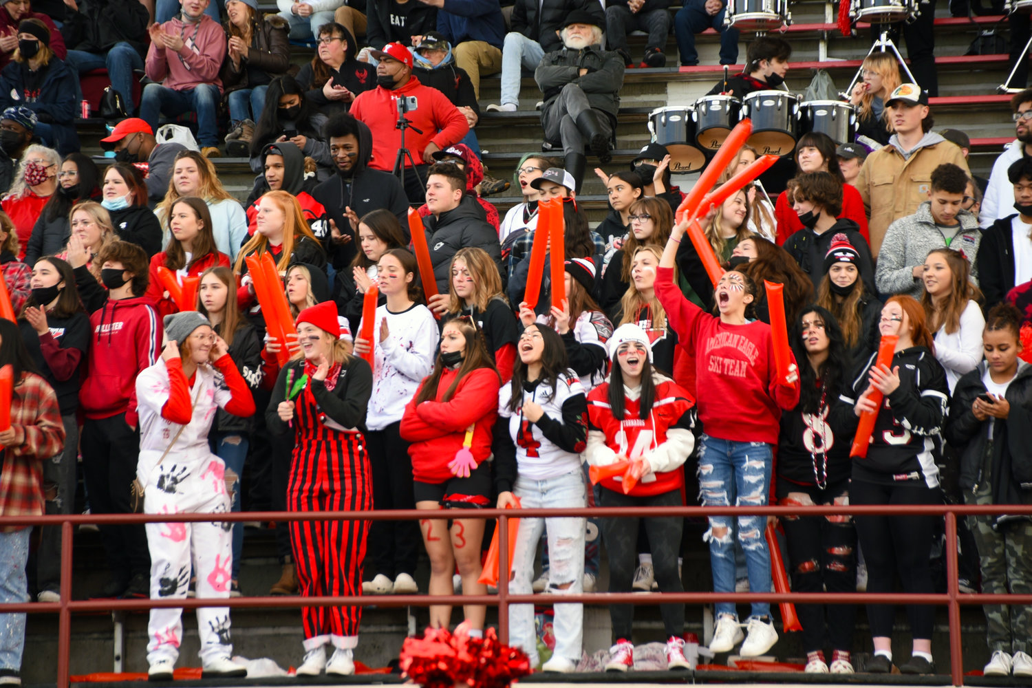 Fans cheer for Yelm in a quarter finals game against Marysville-Pilchuck.