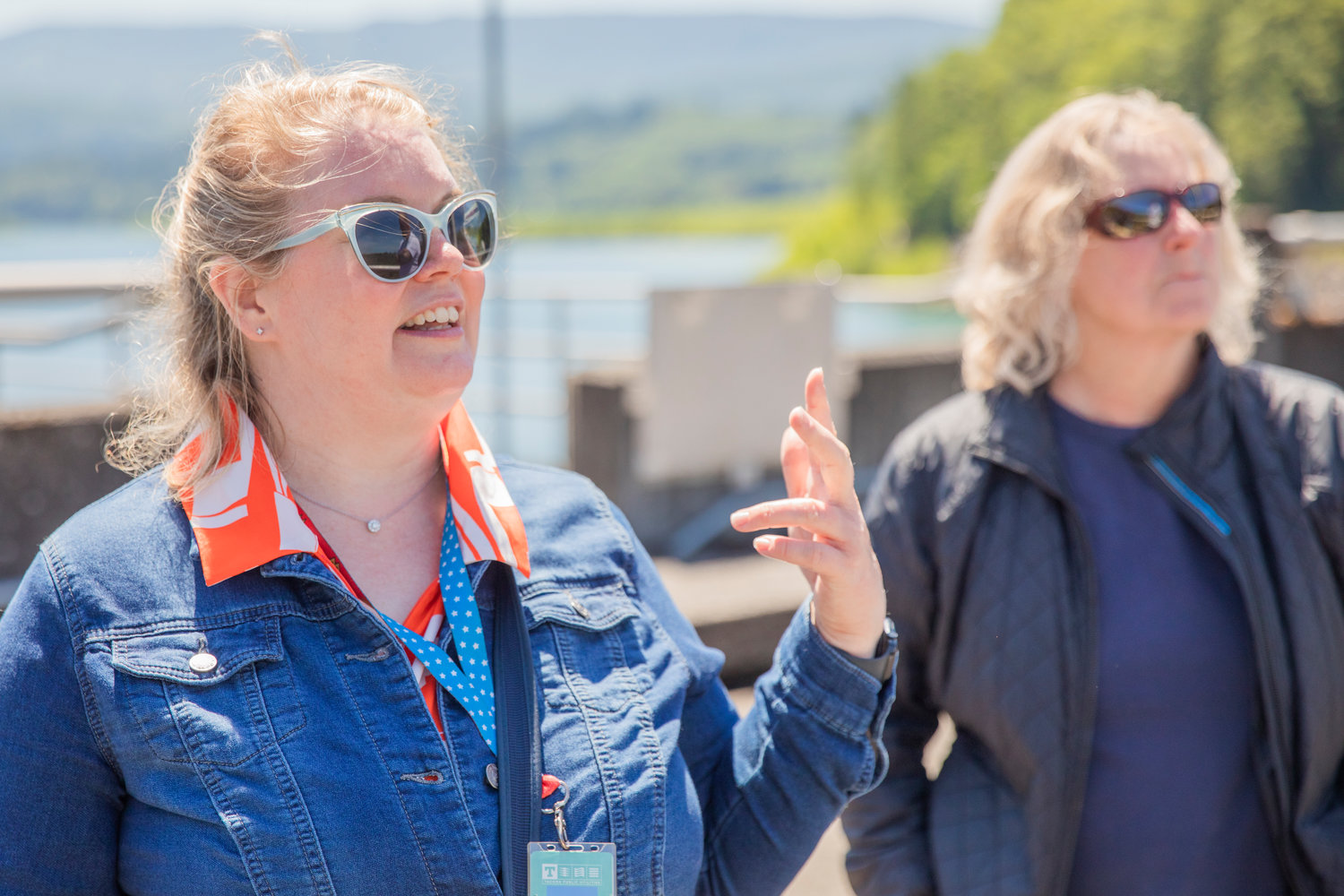 Monika Sundbaum talks about upcoming events around the Mossyrock Dam and surrounding communities alongside Kyrra Wilson.