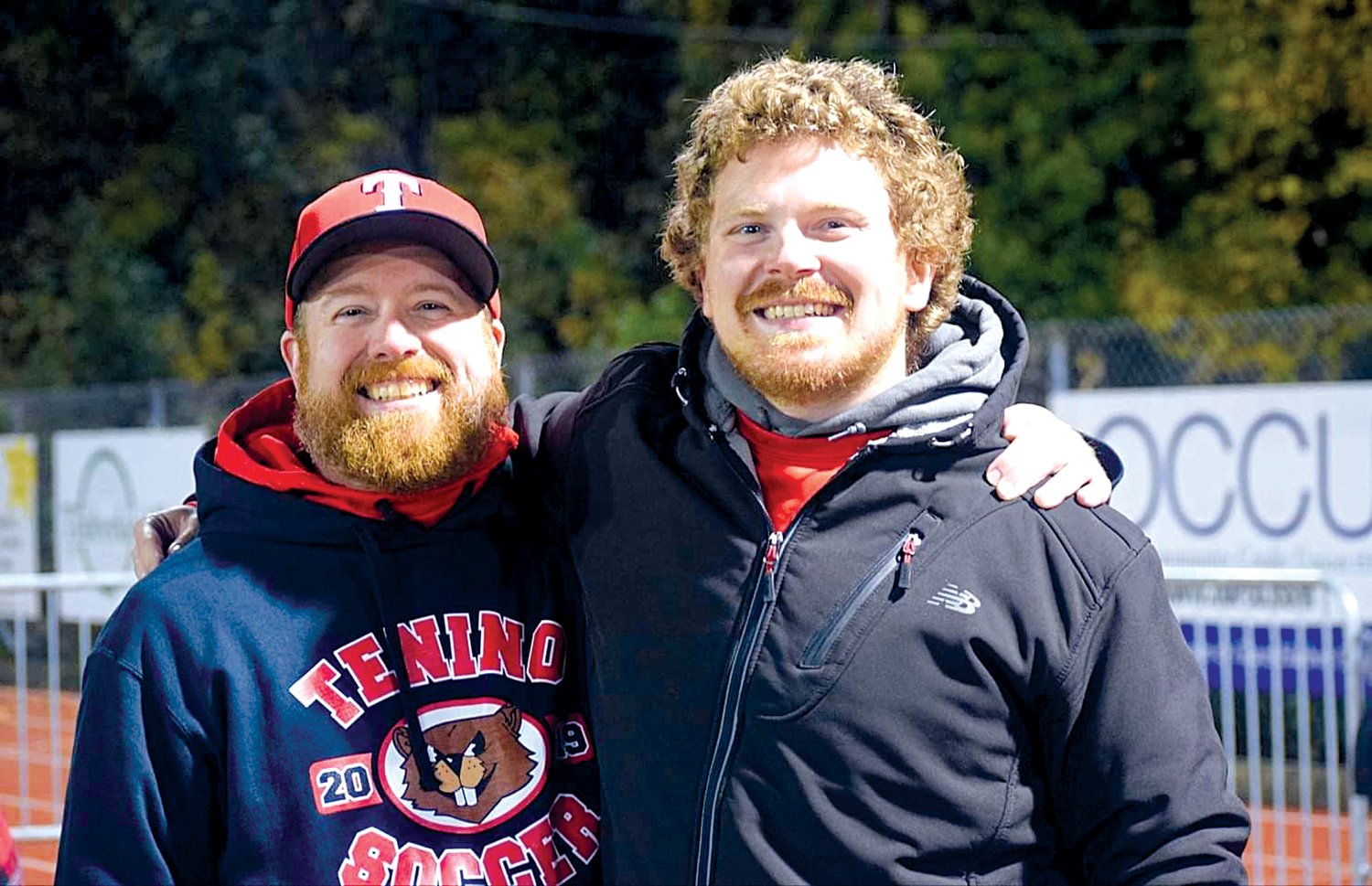 Dave Montgomery (left) and Kevin Schultz (right) pose for a photo while coaching the Tenino High School girls soccer team. Montgomery has been hired to take over for Schultz as the Beavers’ head coach after Schultz accepted a head coaching position with South Puget Sound Community College.