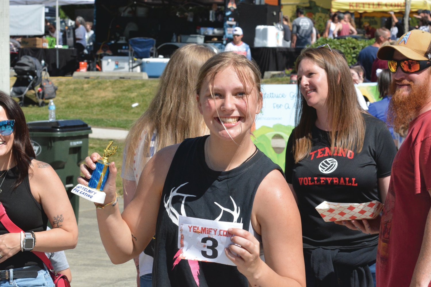 Kaeley Schultz successfully transitioned from the youth bracket to the adult bracket, as she won two consecutive  pie eating competitions.