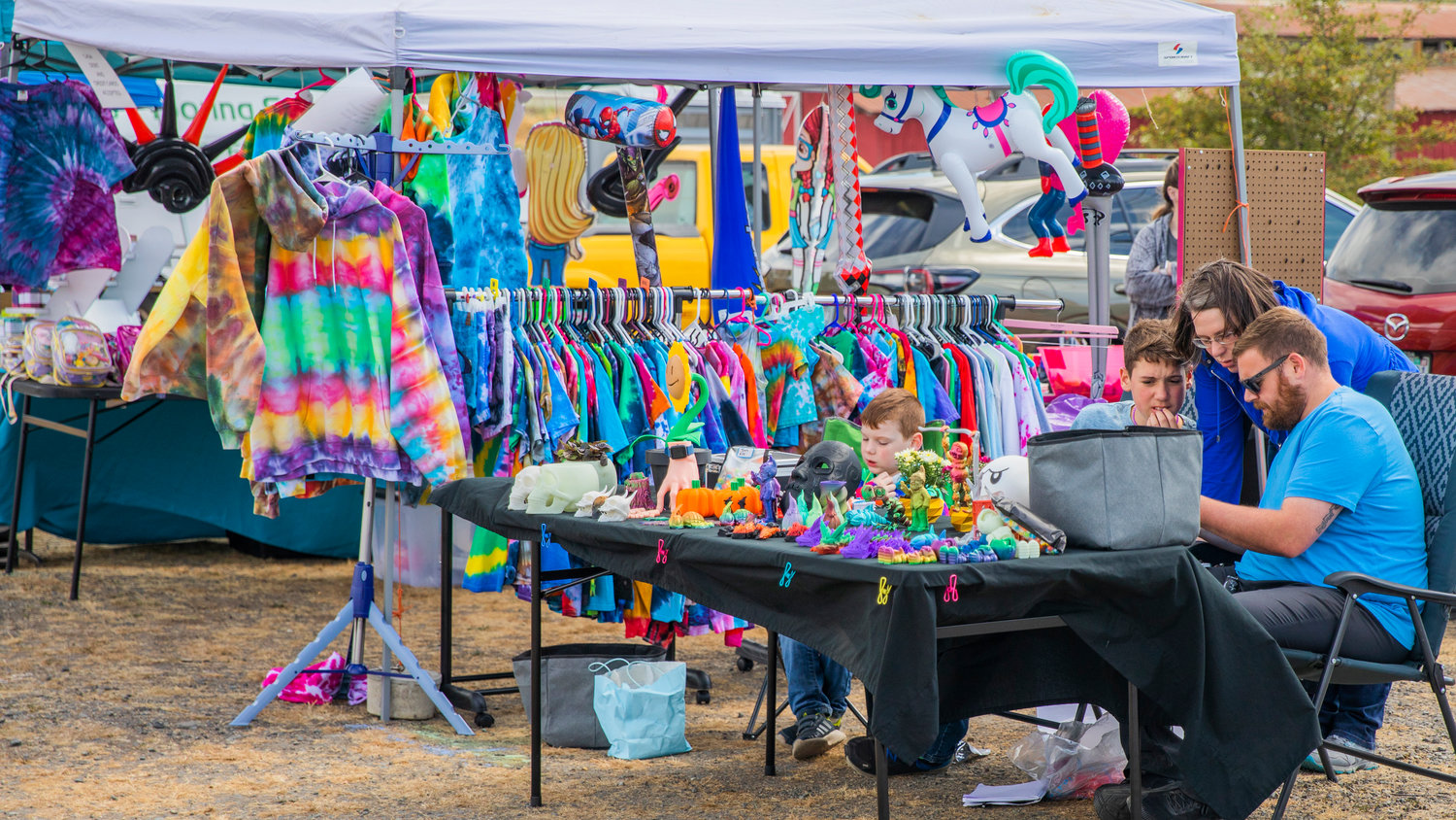 Items sit and hang on display during Rainier Days on Saturday.