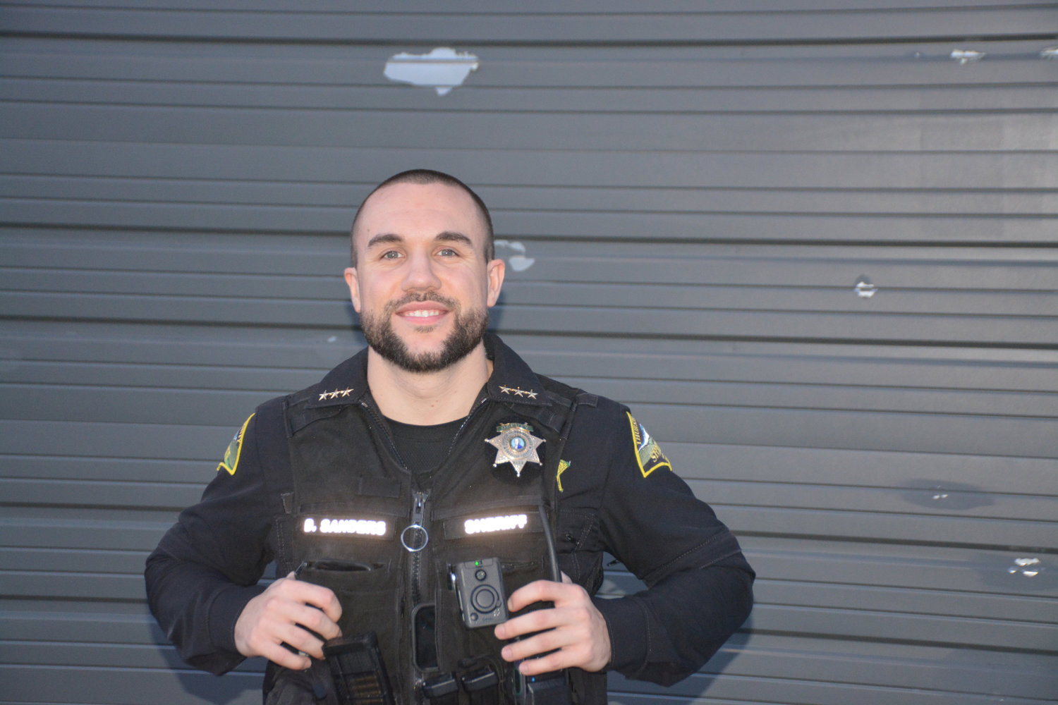 Thurston County Sheriff Derek Sanders smiles for a photo on Monday, Jan. 16.