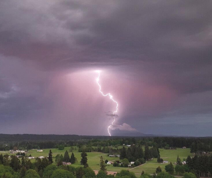 This photo of lightning was taken by Mike Souci with South Sound Aerials and Photography on Monday, May 15.