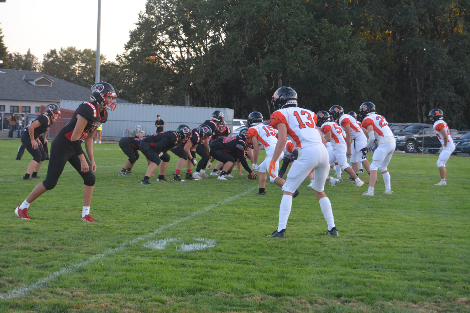 The Mountaineers defense prepares for a snap against Toledo at Toledo High School on Sept. 8.