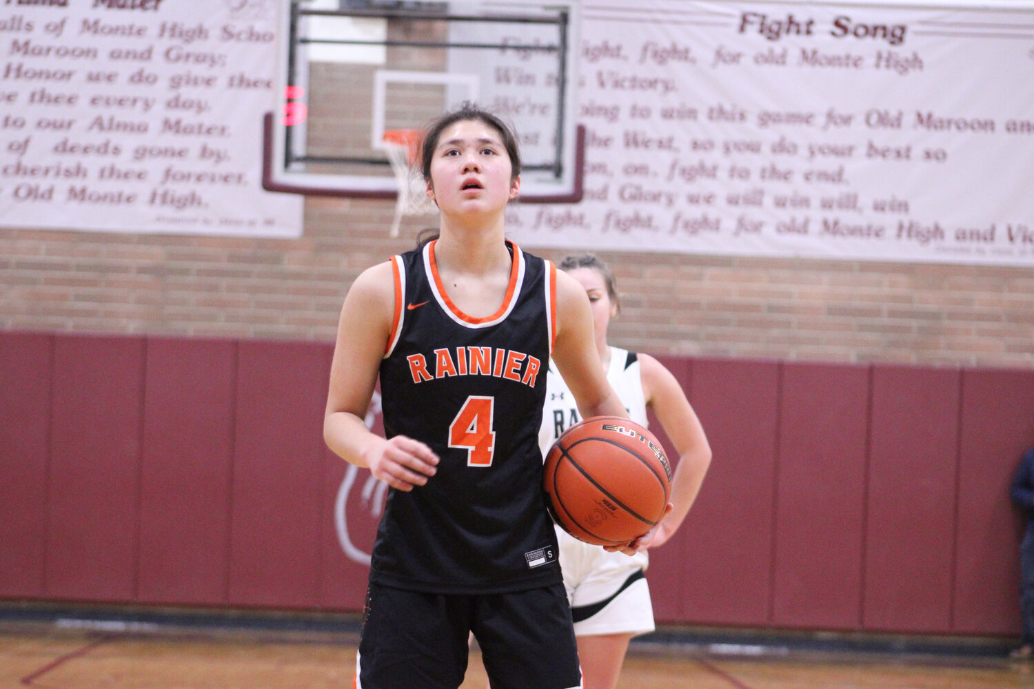 Angelica Askey prepares for a free throw against Raymond-South Bend on Feb. 6. Askey finished with 25 points in the victory.